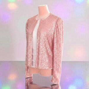 ChicMe New Pink Sequin Sparkling Top Jacket Large